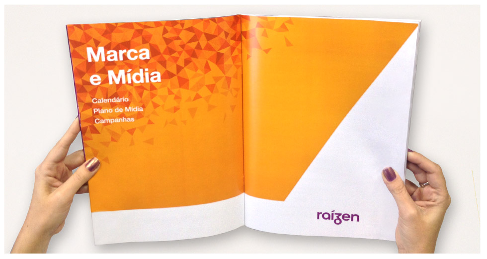 abertura de capítulo book de marca & comunicação raízen